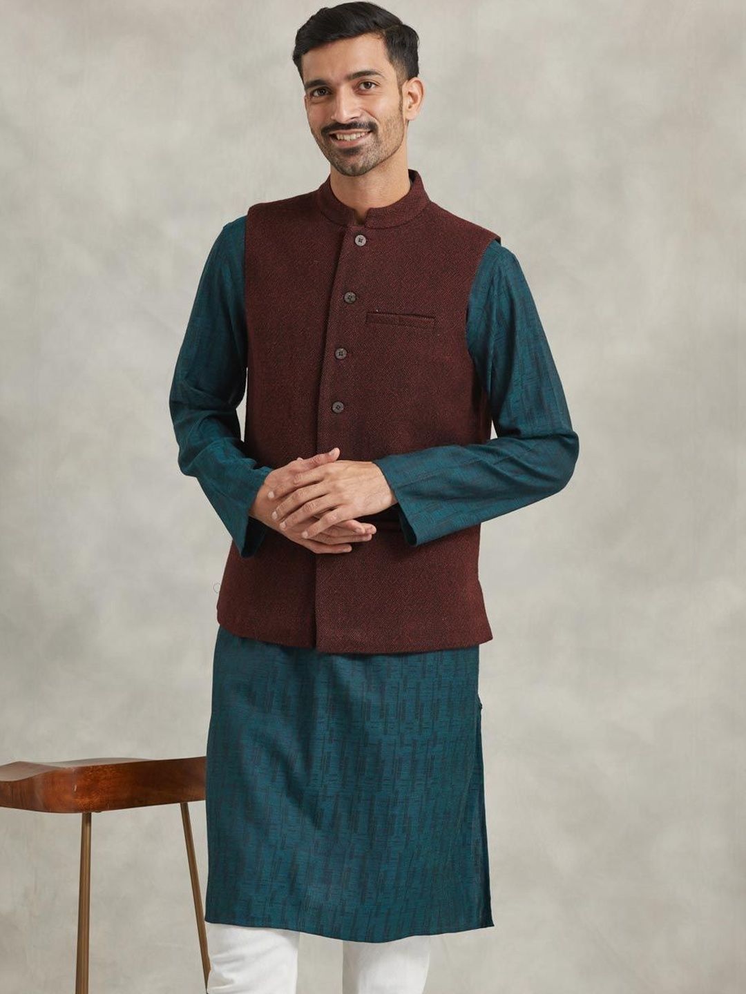 Fabindia Mandarin Collared Nehru Jackets
