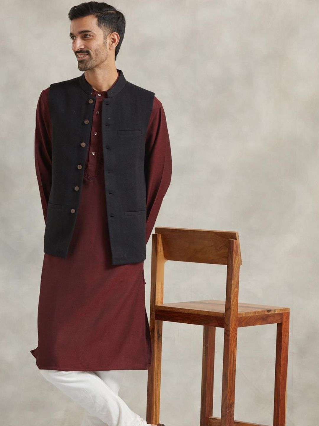 Fabindia Mandarin Collared Nehru Jackets