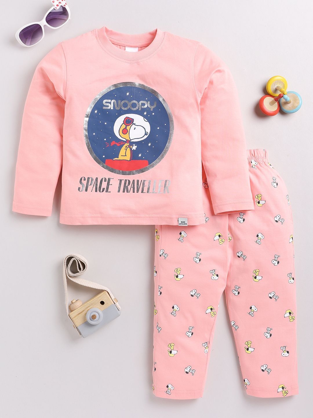 Moms Love Boys Printed T-shirt with Pyjamas