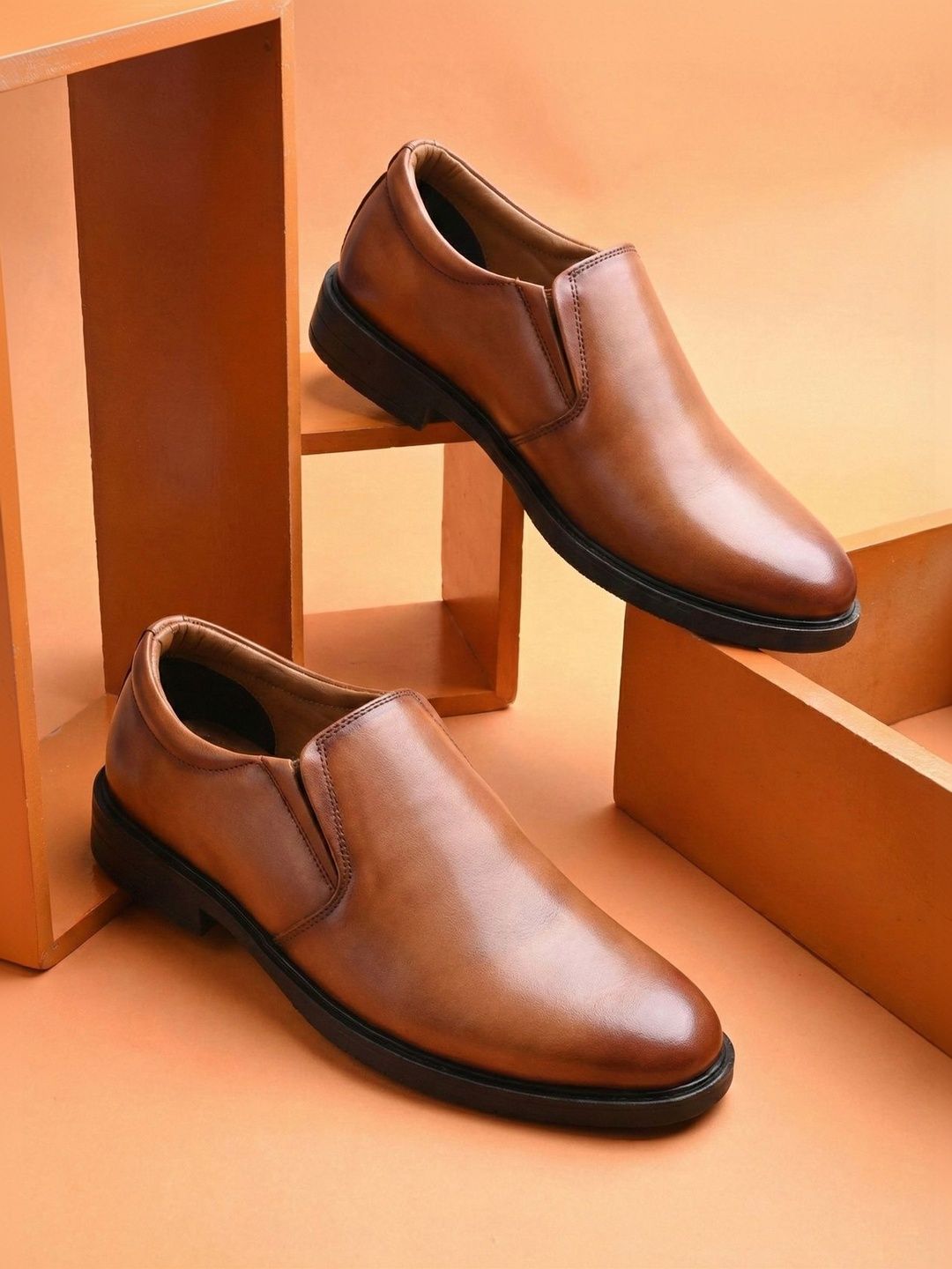 NICO NERINI Men Leather Formal Slip-Ons
