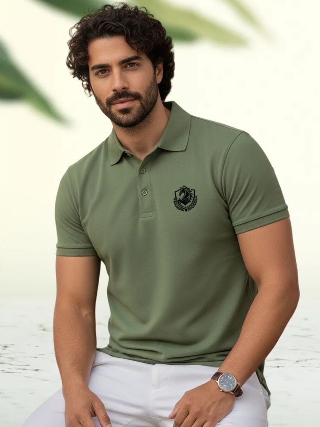 SZN Men Brand Logo Polo Collar T-shirt