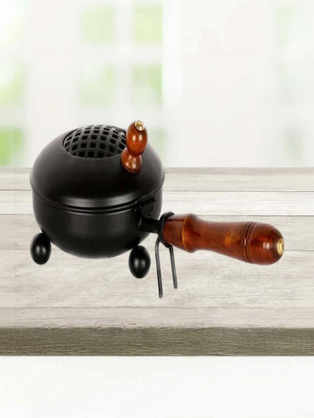Heaven Decor Black & Brown Metal Dhoop Dhani With Handle