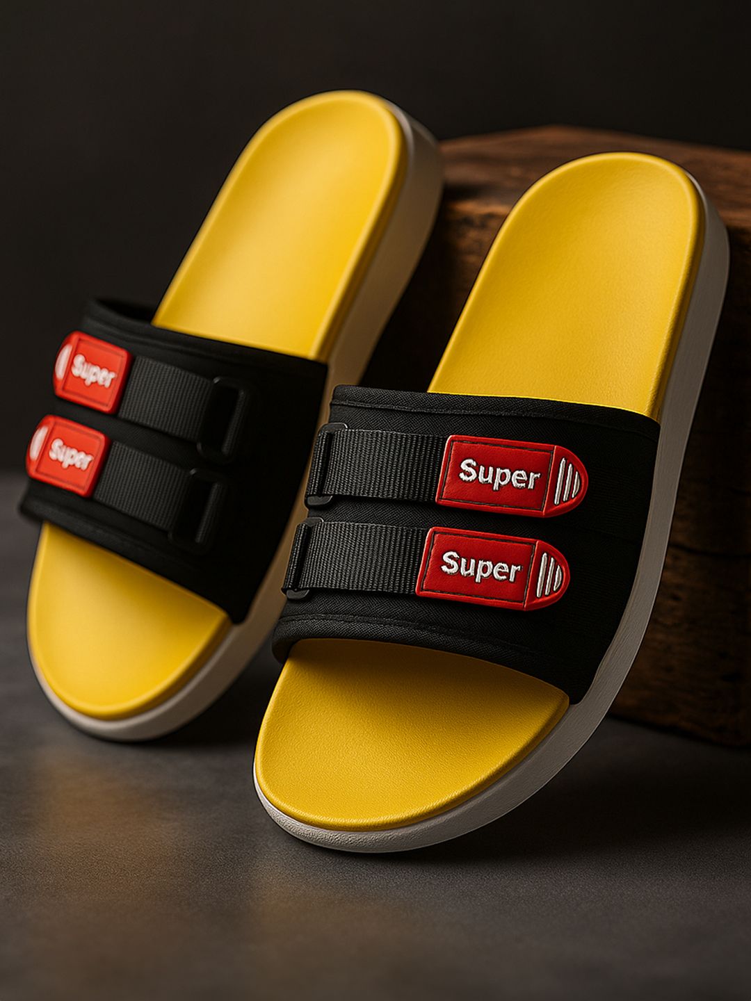 Shoe Island Men Silicon Strap SLP_SUPR Yellow PVC Shoes