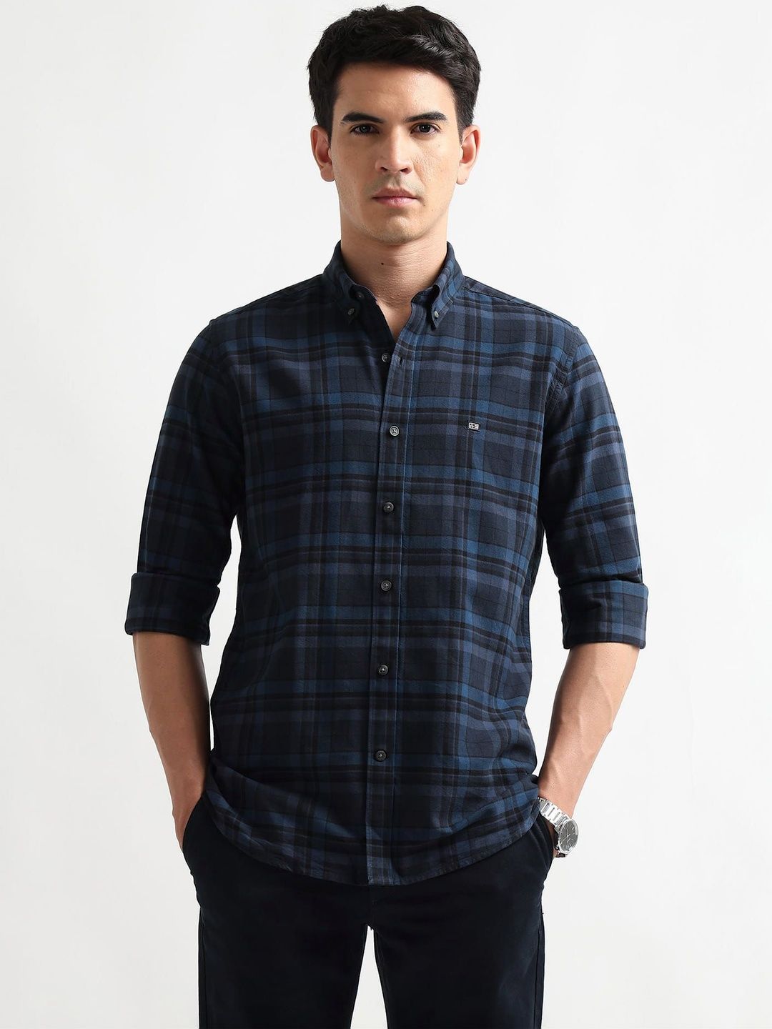 Arrow Sport Men Slim Fit Tartan Checks Checked Casual Shirt