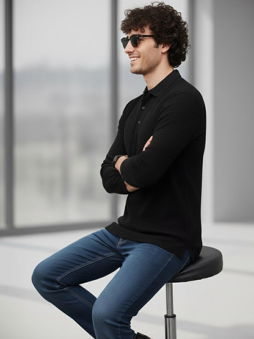 SZN Men Polo Collar T-shirt
