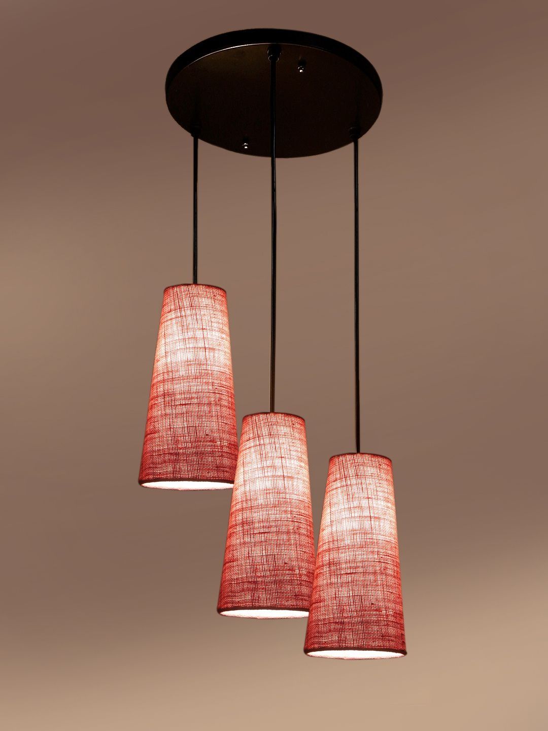 Aura Pink & Pink Textured Iron Ceiling Lamp