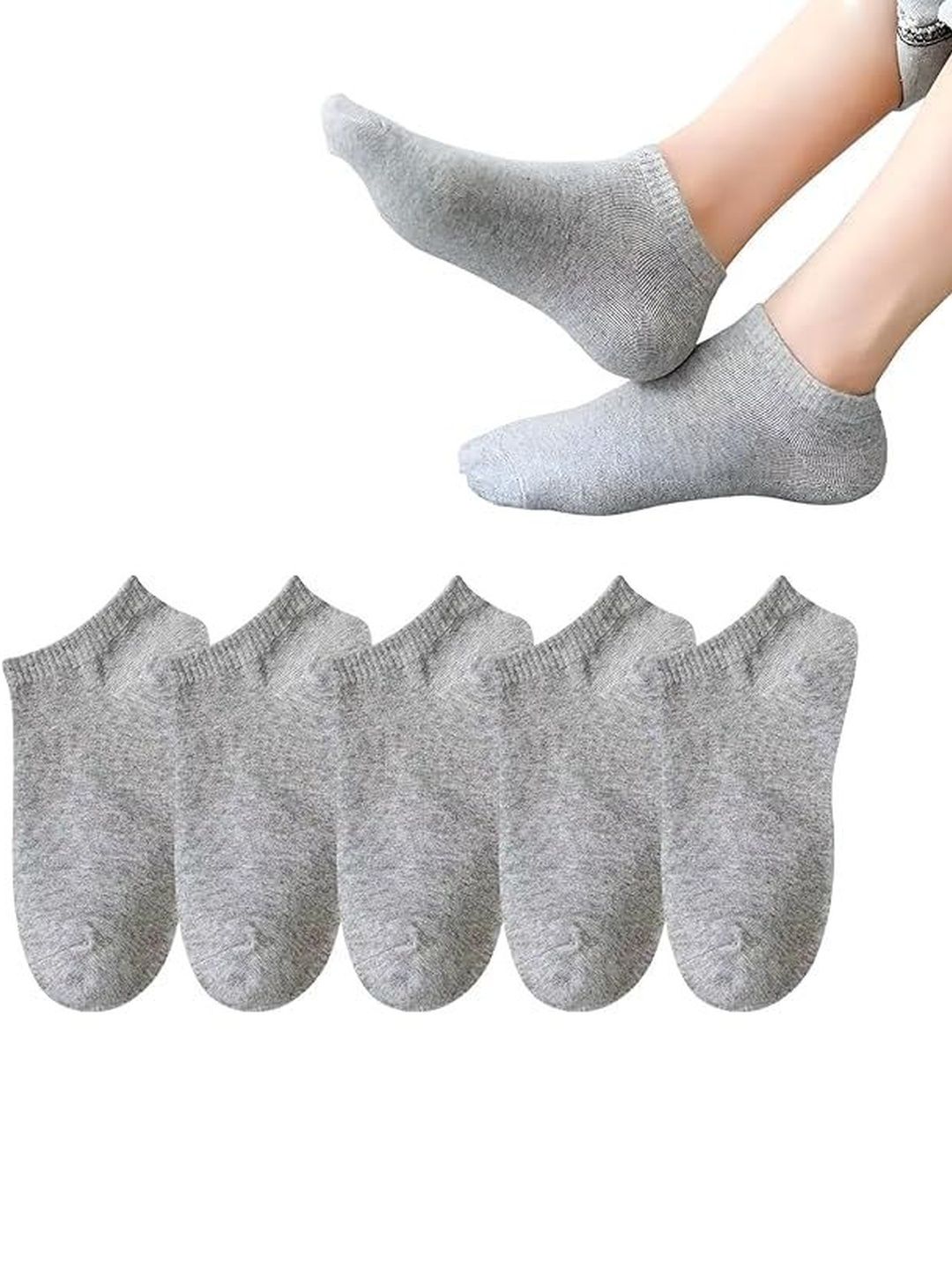 TENDSY Men Pack Of 5 Cotton Ankle Length Socks