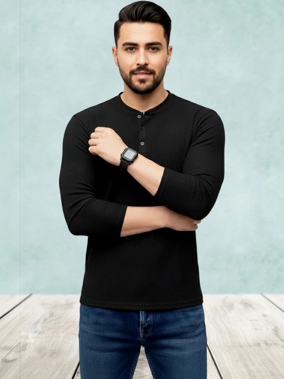 DADA IMPEX Men Henley Neck T-shirt