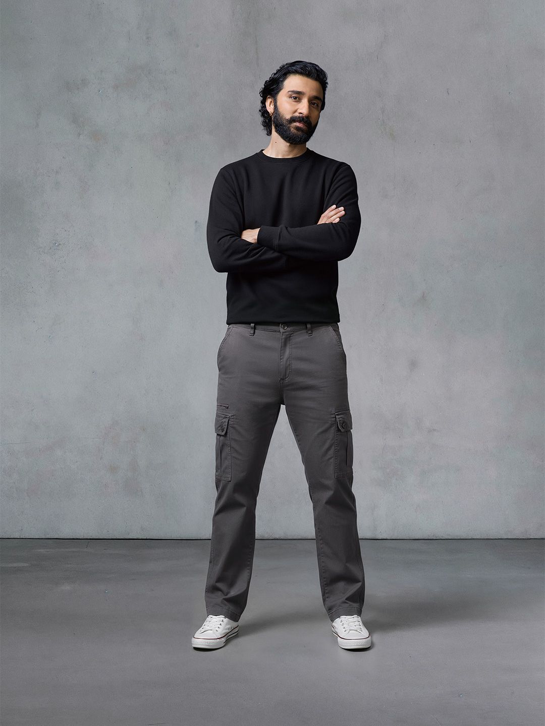 AD By Arvind Men Mid-Rise Relaxed Tapered Fit Cargos