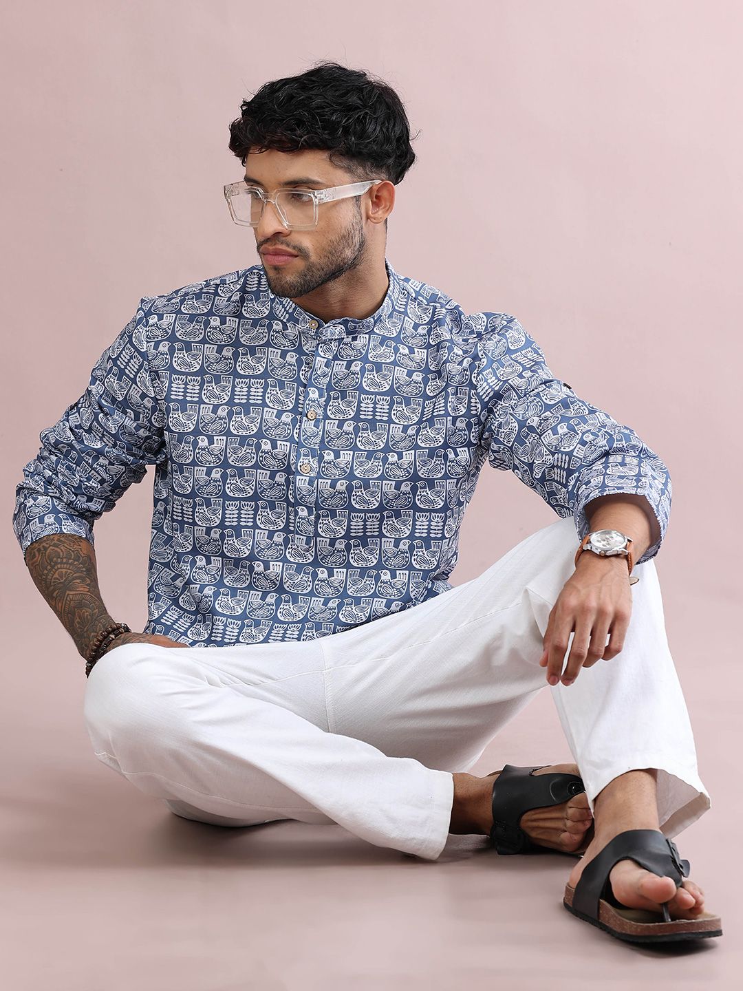 FILORI STUDIO Men Ethnic Motifs Printed Indie Prints Kurta