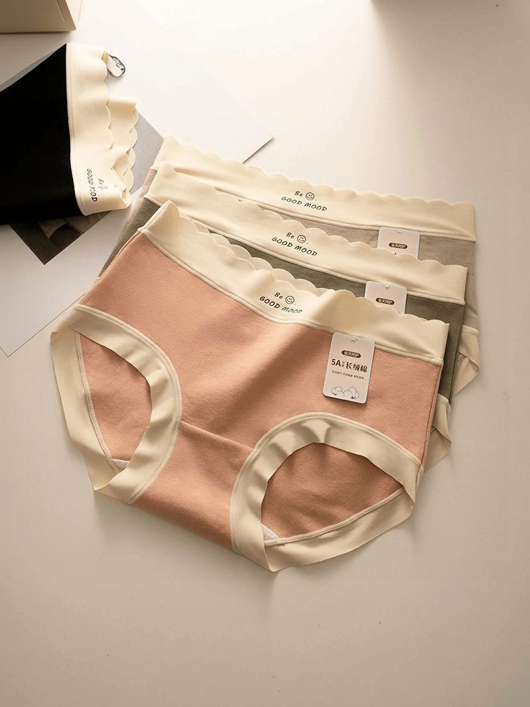 JETVELI Women Pack of 3 Pure Cotton Quick Dry High Rise No-Visible Panty Line Basic Briefs
