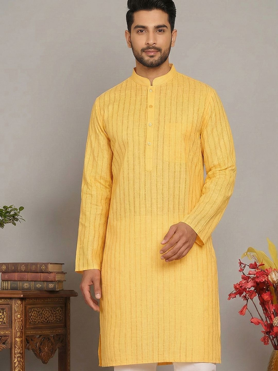 Jompers Men Striped Kurta