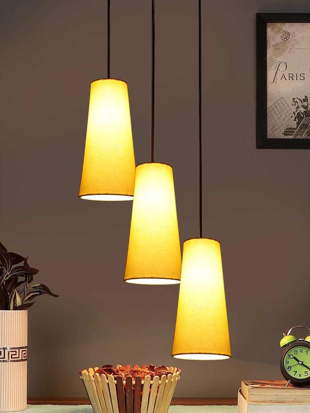Aura Yellow & Yellow Iron Contemporary Ceiling Lamp