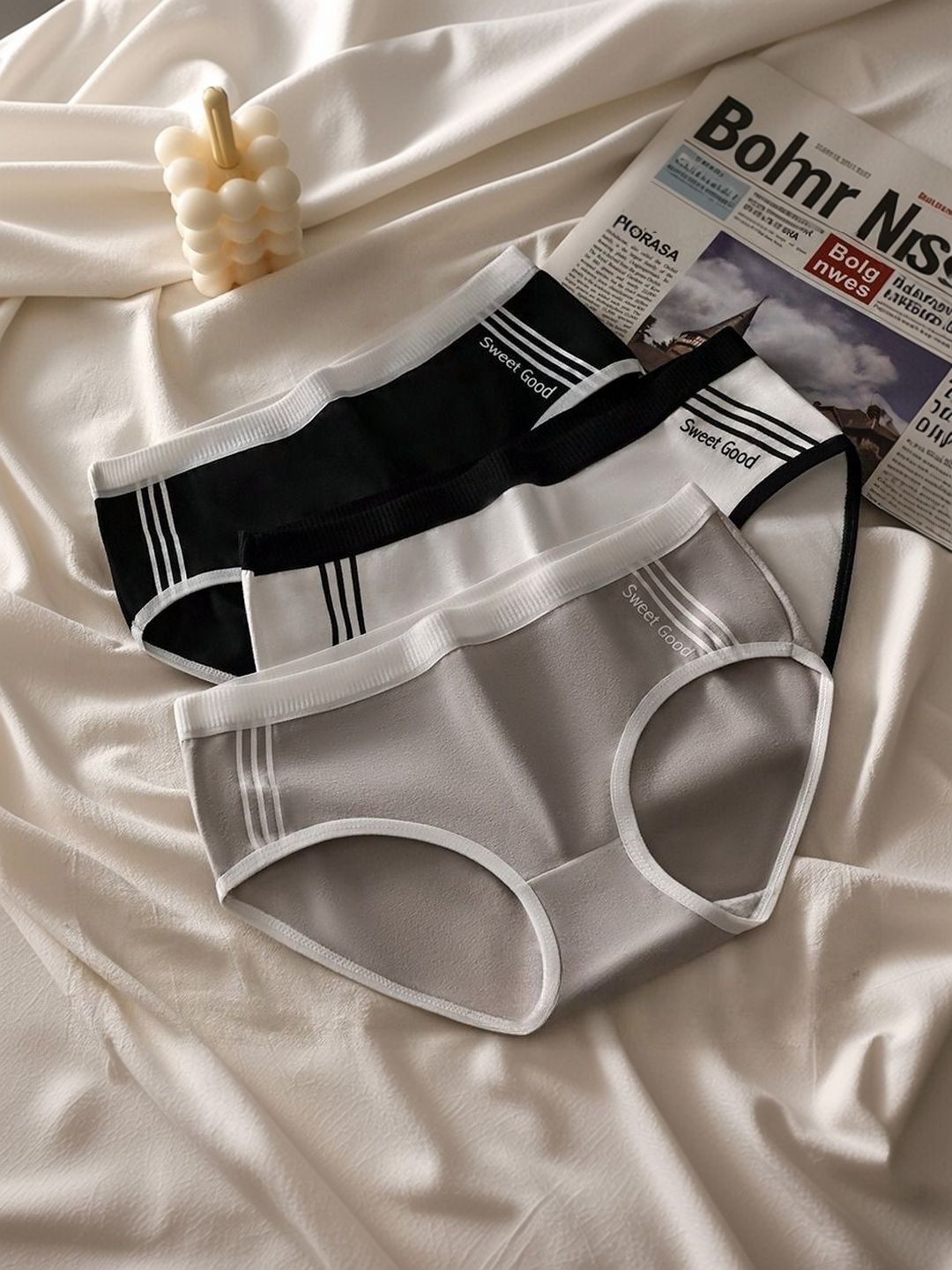 JETVELI Women Pack of 3 Pure Cotton Quick Dry High Rise No-Visible Panty Line Basic Briefs