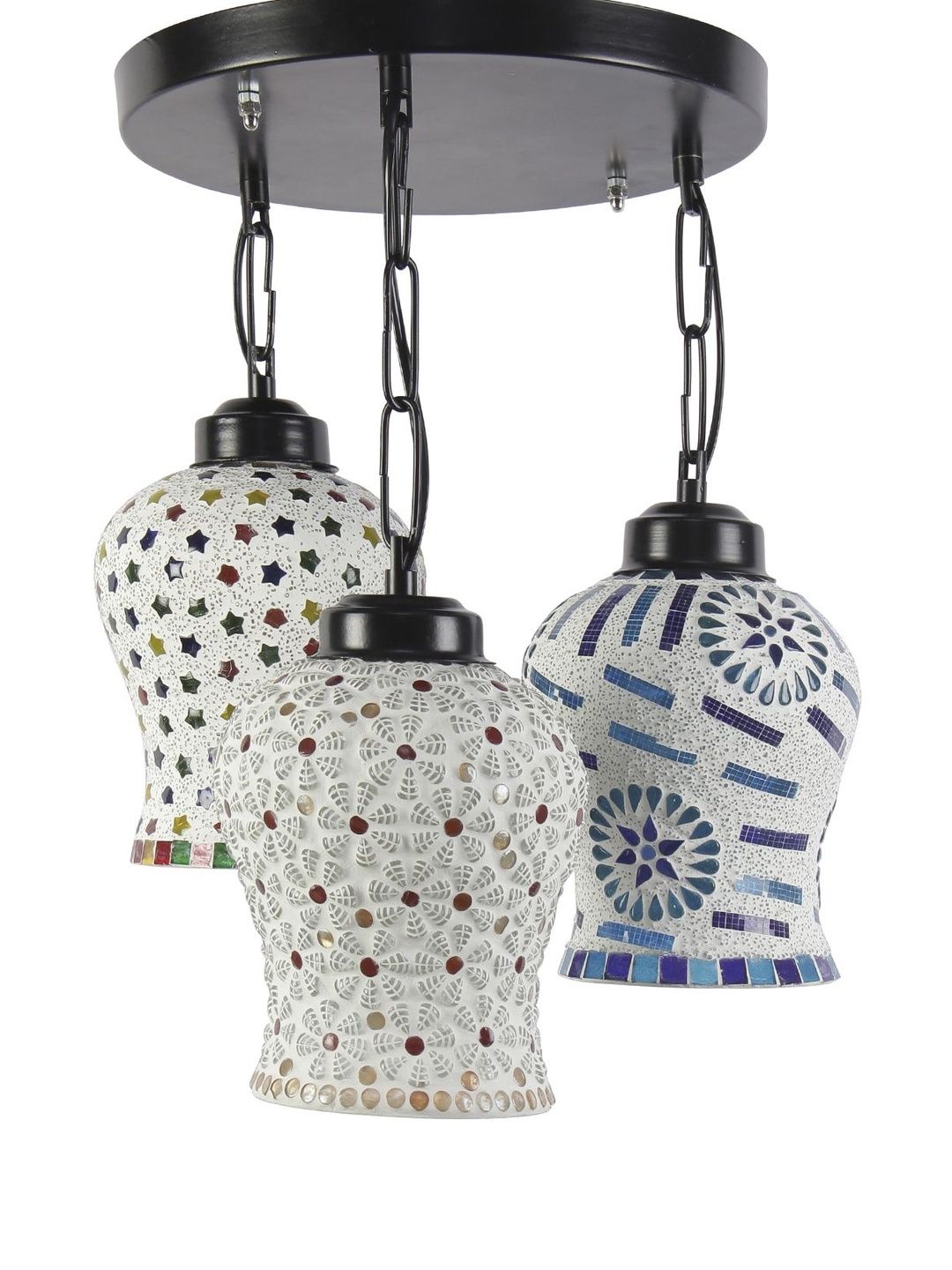 Aura Multicoloured & Multicoloured Textured Glass Ceiling Lamp