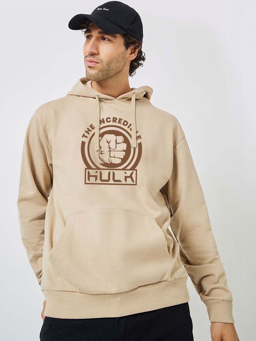 RuledBySun Men Printed Hooded Sweatshirt