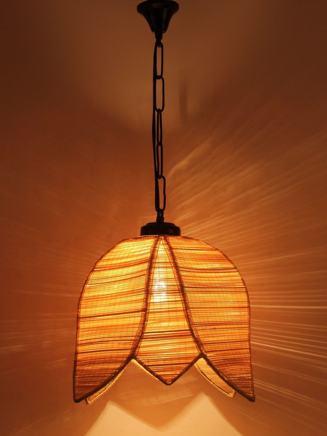Aura Beige & Beige Textured Ceiling Lamp