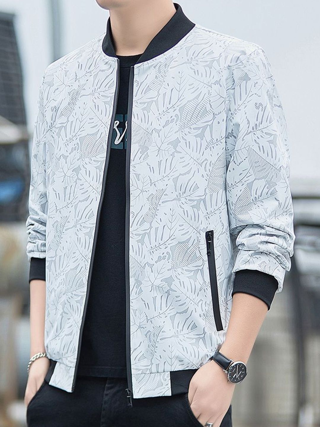 StyleCast x Revolte Men Floral Windcheater Outdoor Tailored Jacket