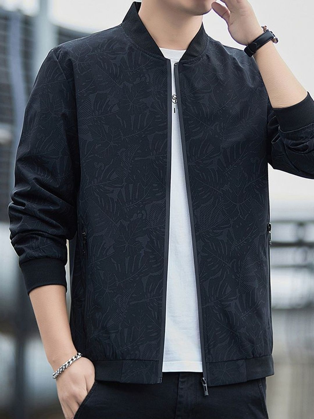 StyleCast x Revolte Men Floral Windcheater Outdoor Tailored Jacket