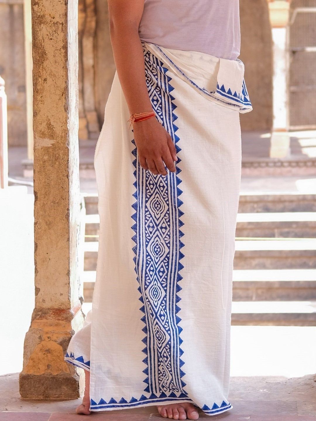CRYSTAL HEAL Men Printed Cotton Dhoti Dhotis