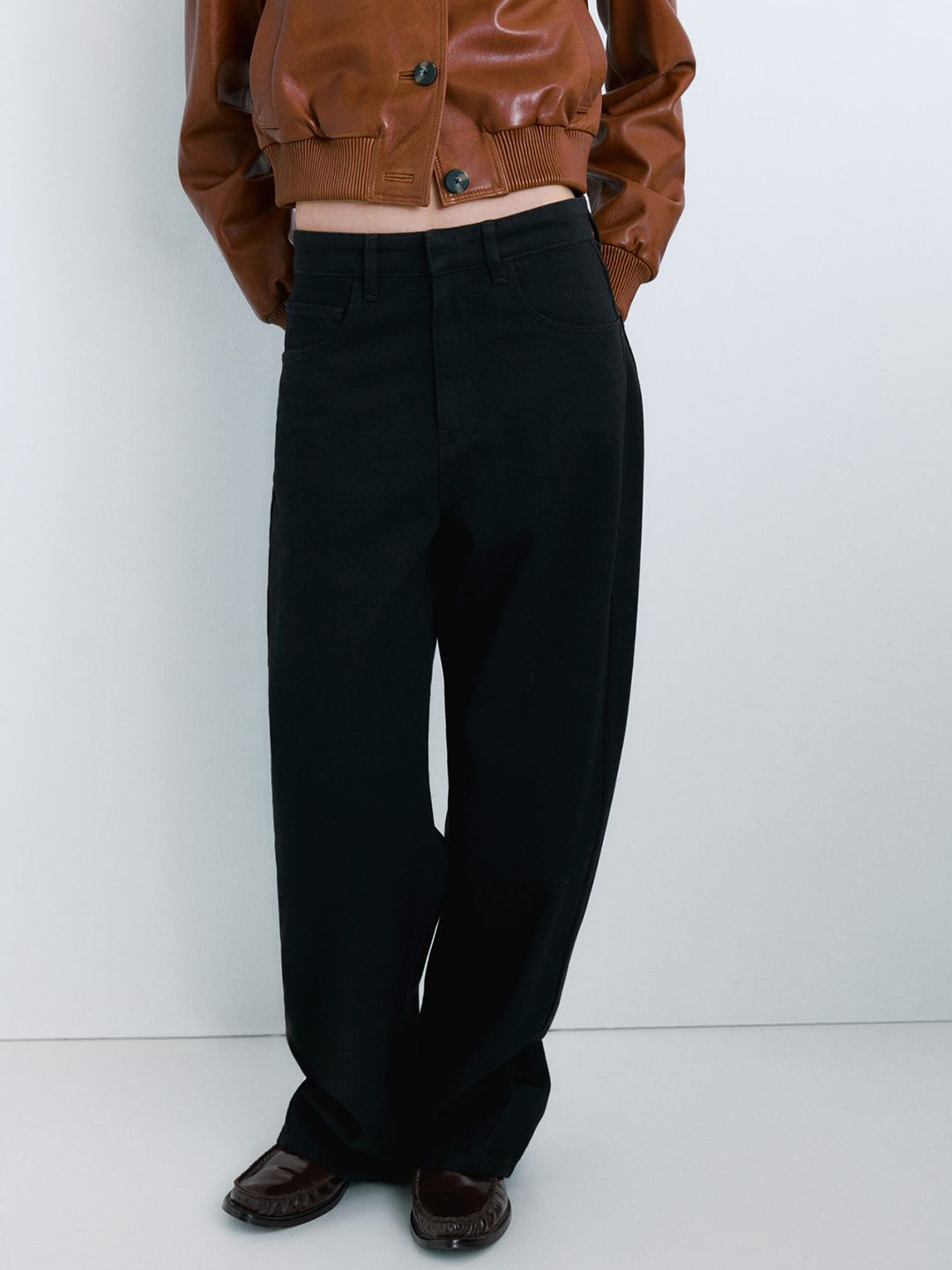 Pure Cotton Balloon Mid-Rise Jeans