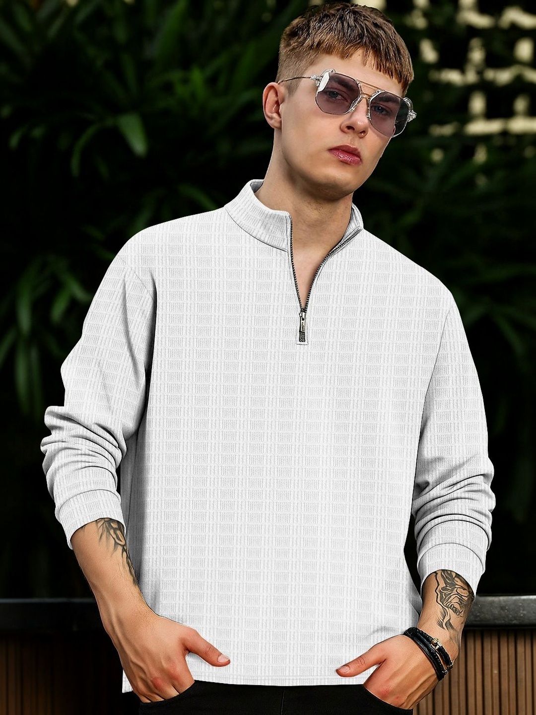 KAJARU Men Mandarin Collar T-shirt