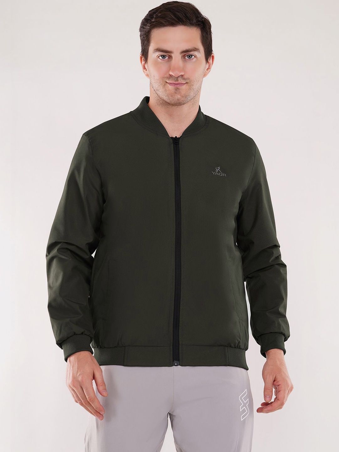 YAQR Men Lightweight Bomber Jacket