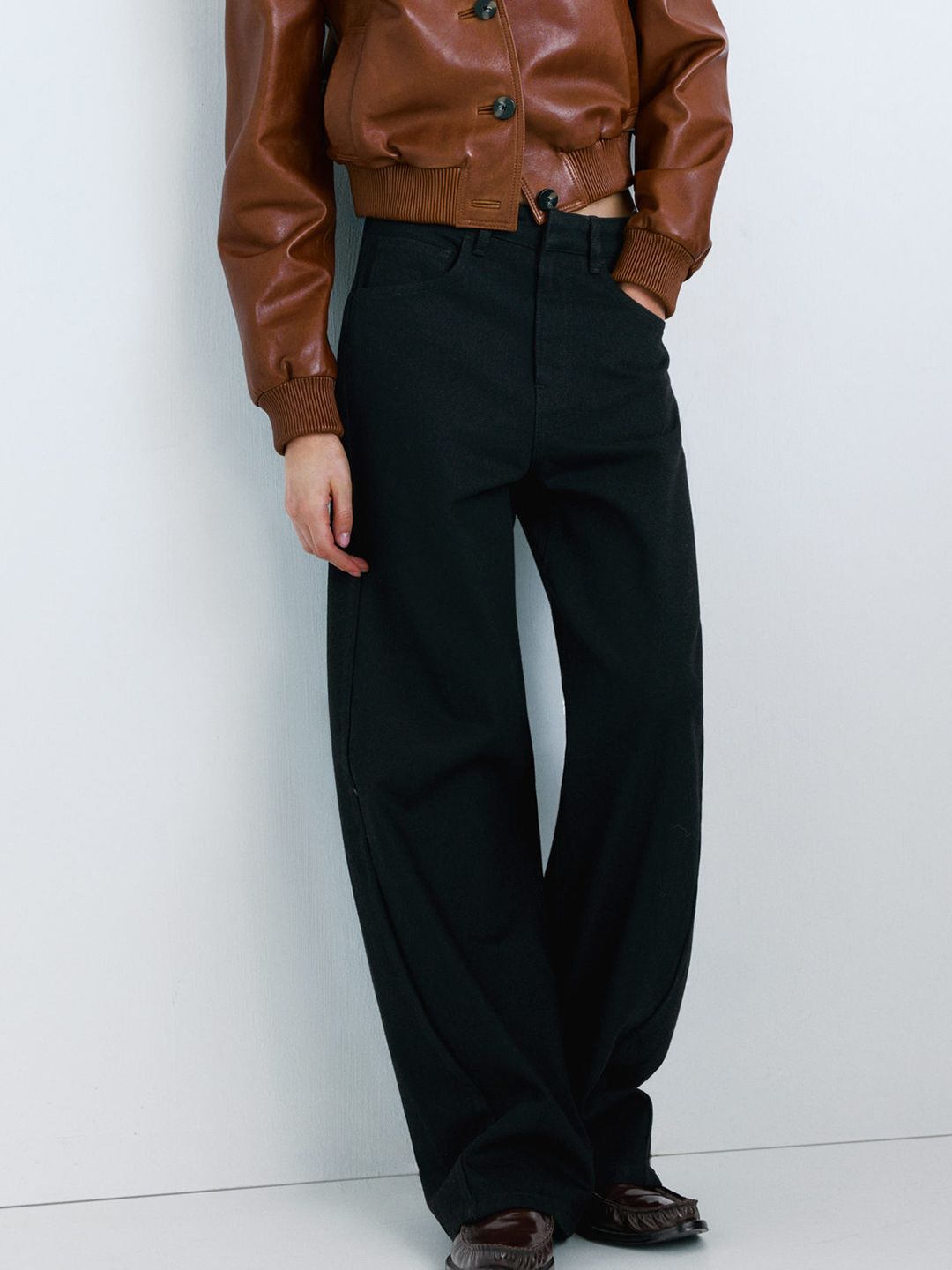 Pure Cotton Balloon Mid-Rise Jeans