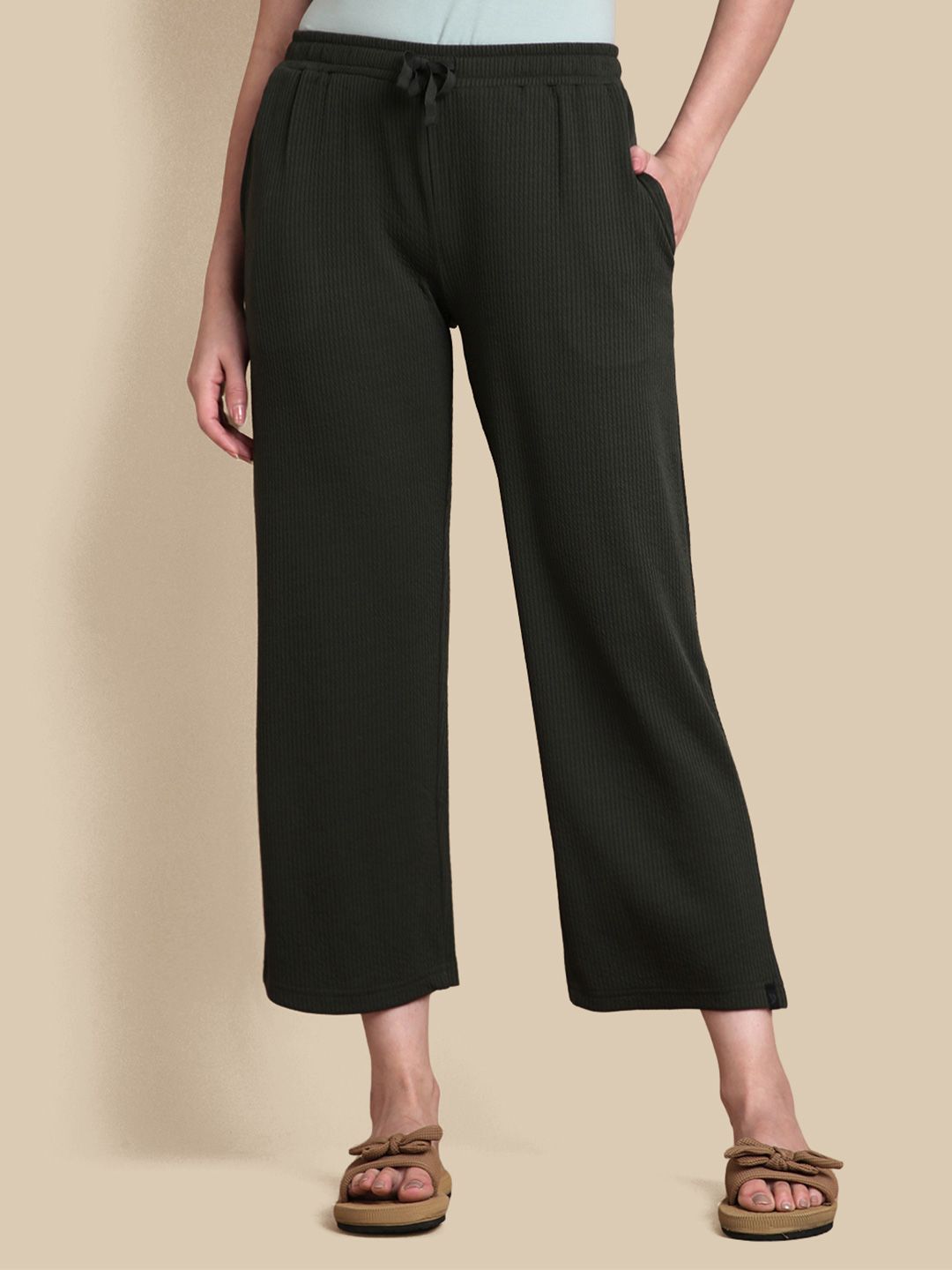 TWIN BIRDS Women Ultra-Soft Textured Lounge Pants With Adjustable Drawstring & Pockets