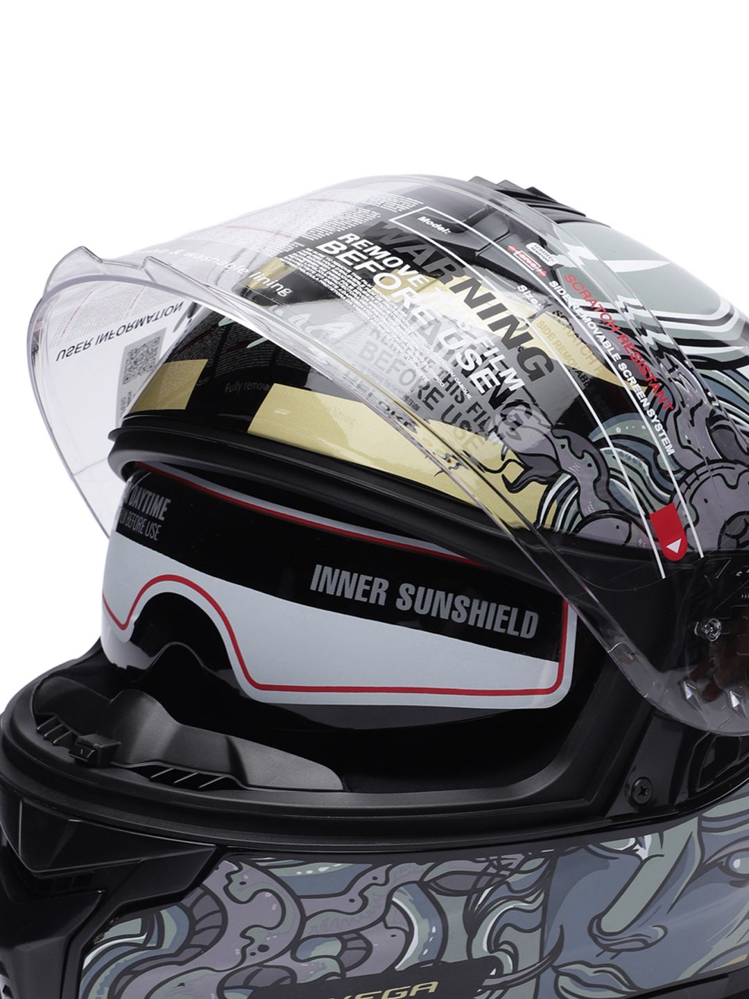 Buy VEGA Zap DV Medusa ISI and DOT Certified Full Face Helmet