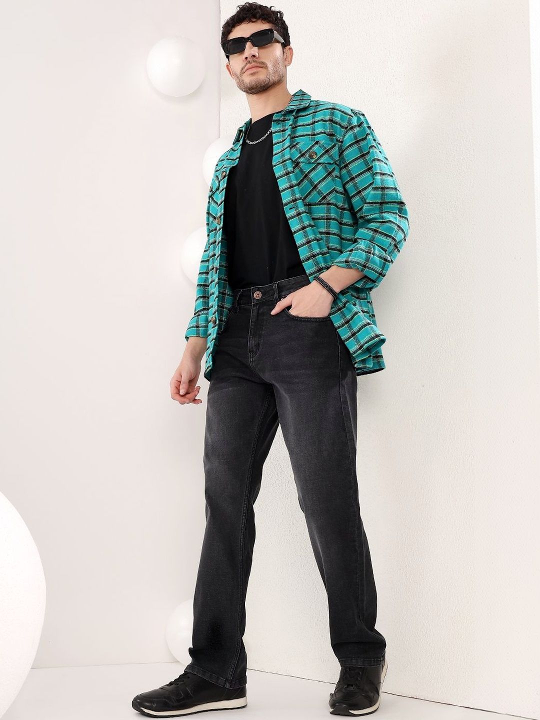 Kotty Men Stylish Check Flannel Shacket