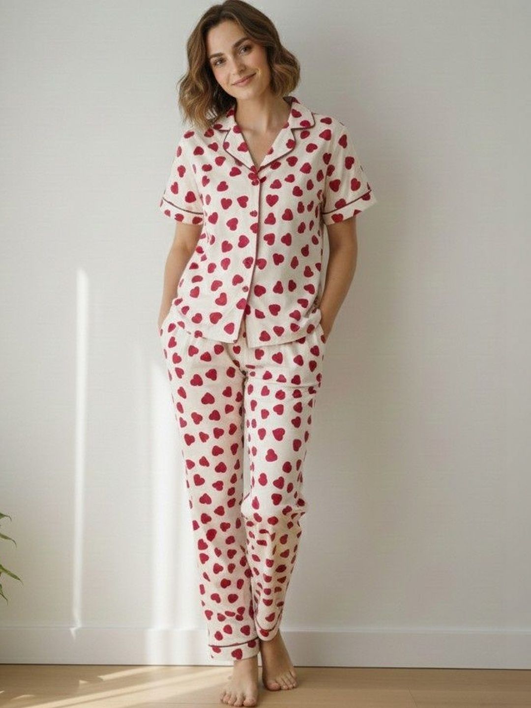 NEYSA Women Printed Shirt with Pyjamas