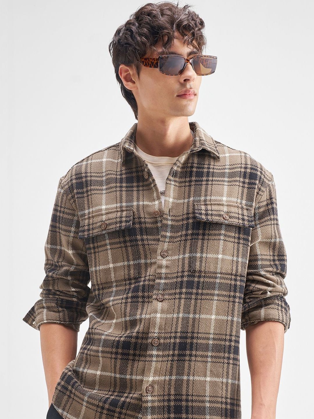 HIGHLANDER Men Tartan Checks Checked Casual Shirt