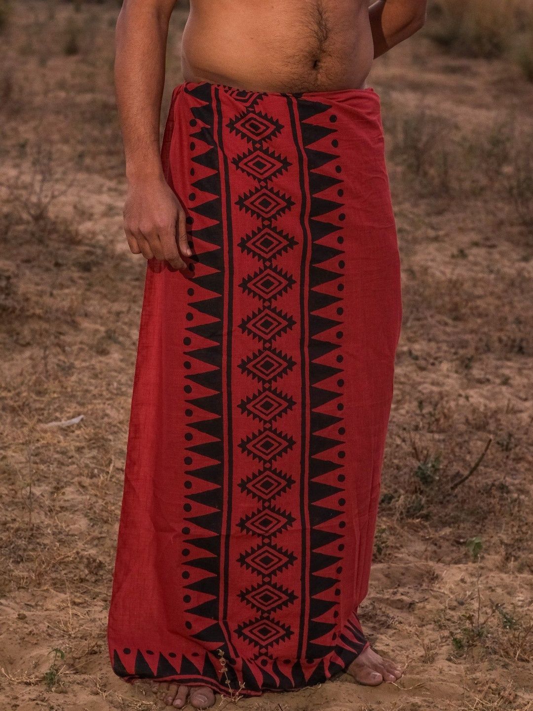 CRYSTAL HEAL Men Printed Cotton Dhoti Dhotis