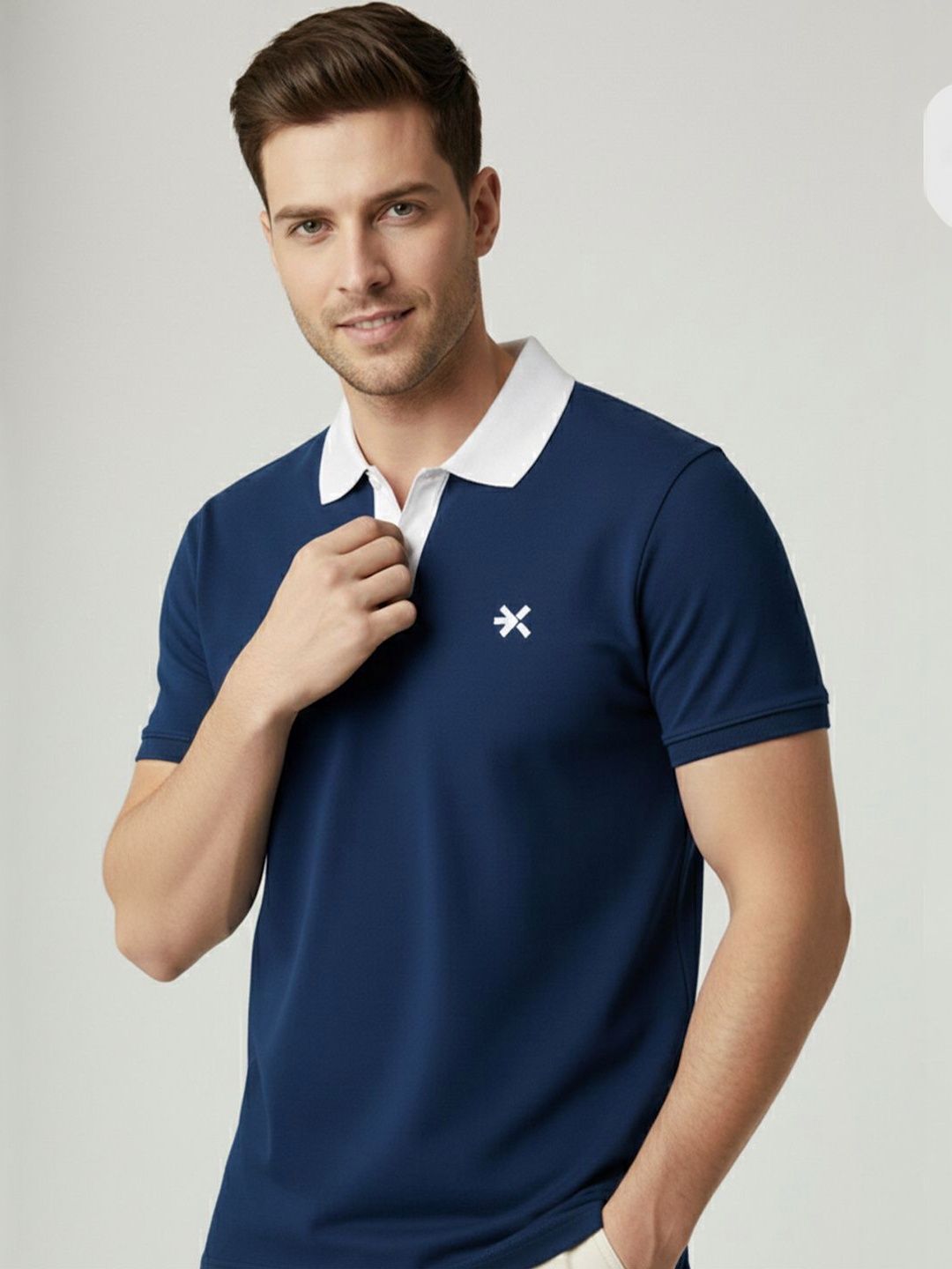 HRX by Hrithik Roshan Men Brand Logo Polo Collar T-shirt
