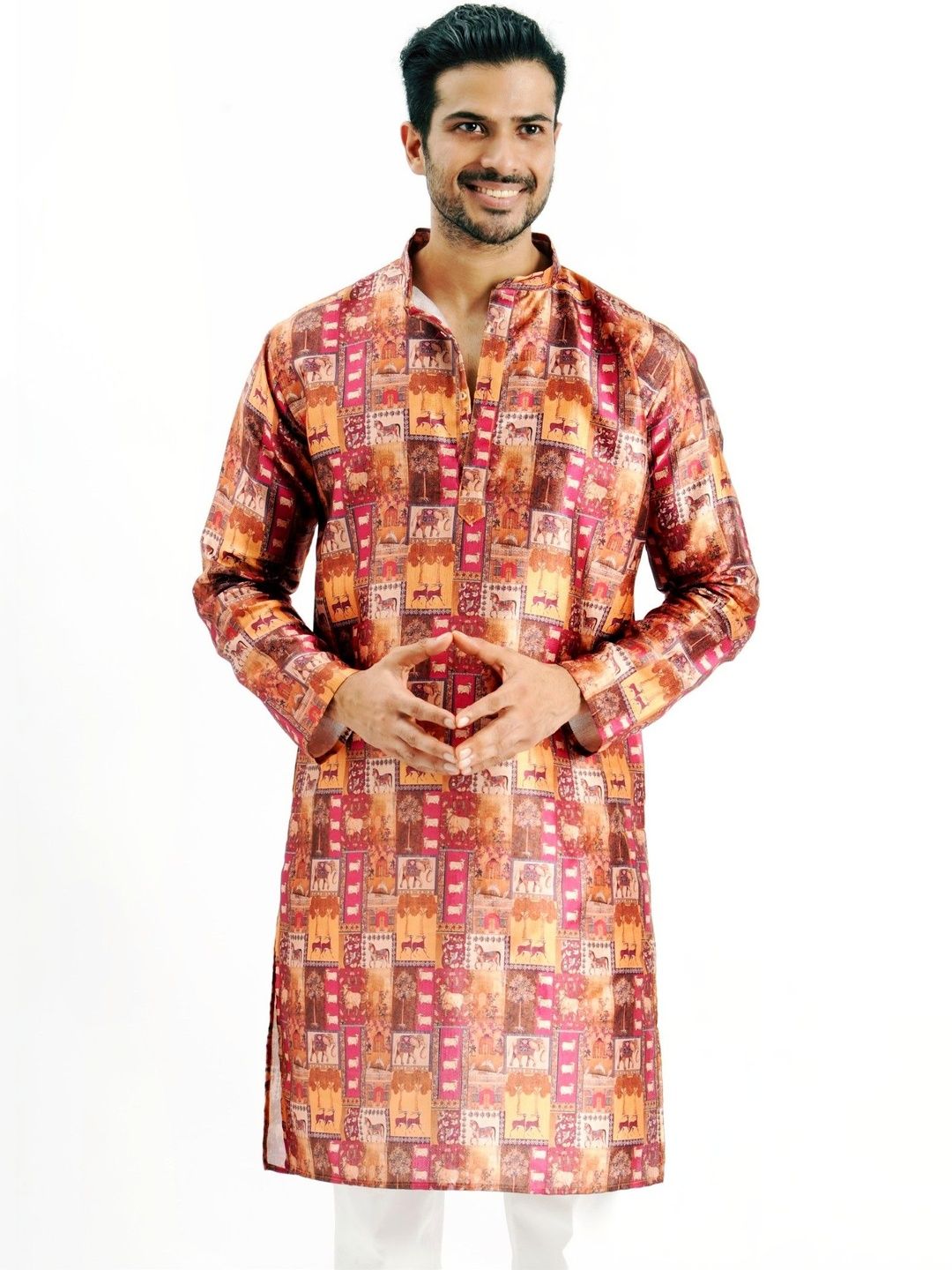 MODERN MUGHALS Men Printed Thread Work Kurta