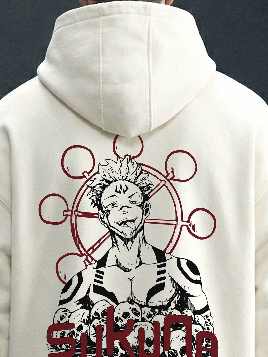 Buy WHITE HUSK Sukuna Jujutsu Kaisen Off White Anime Printed
