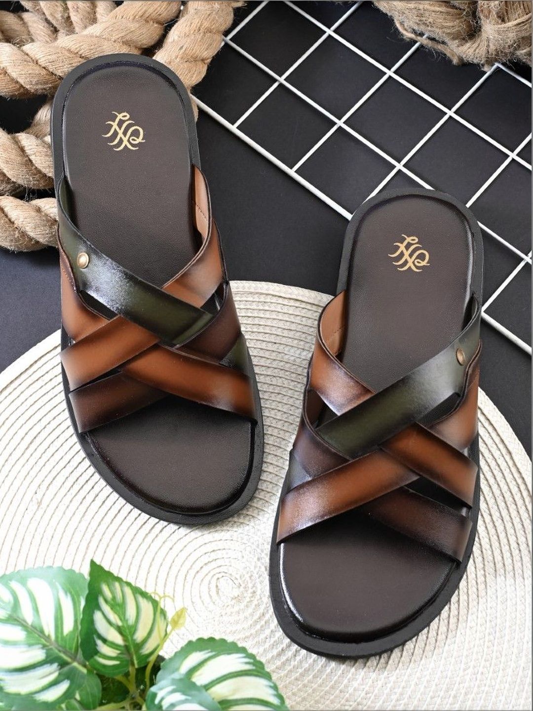 House of Pataudi Men Slip-On Comfort Sandals