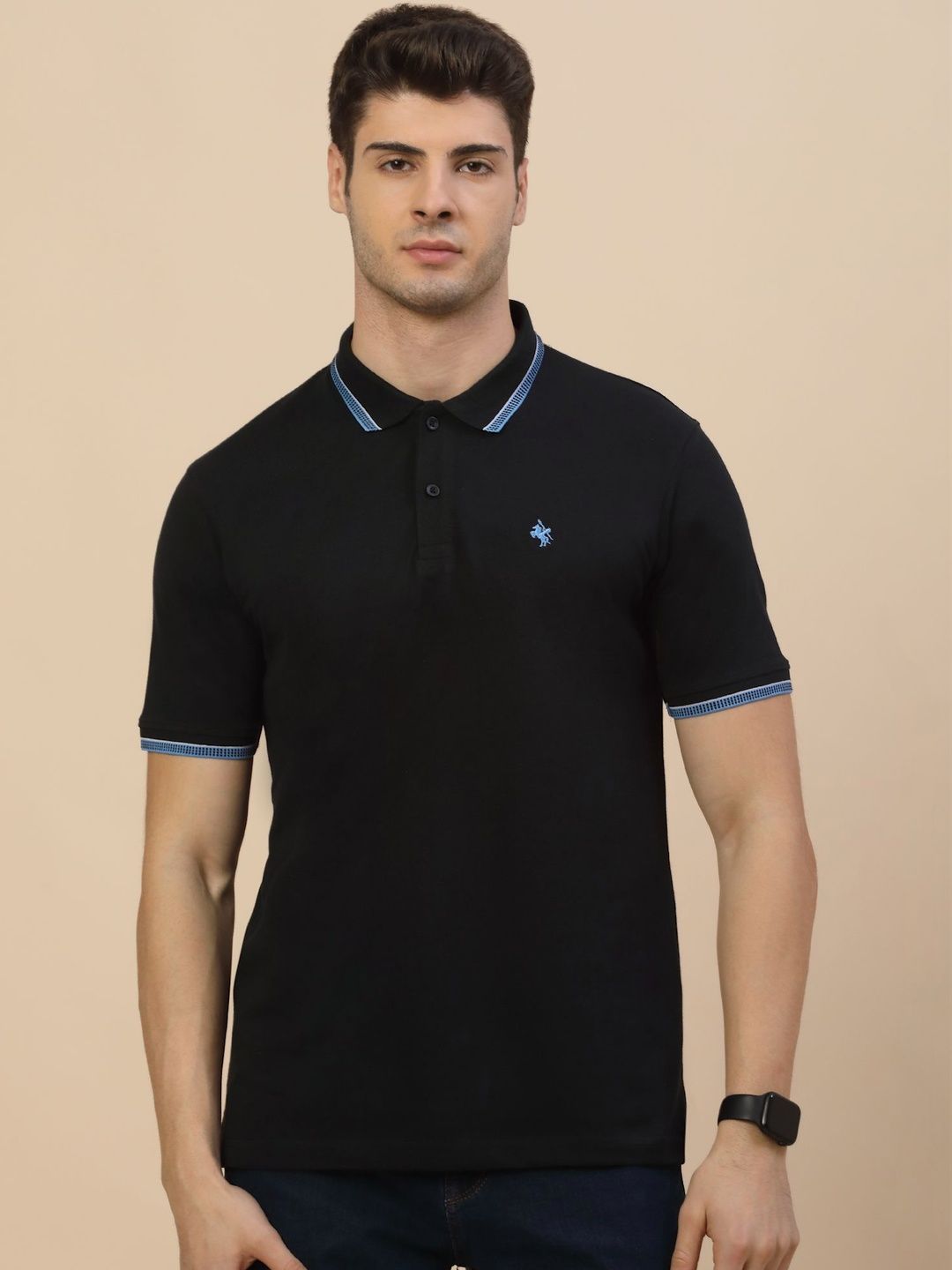 Cantabil Men Brand Logo Polo Collar T-shirt