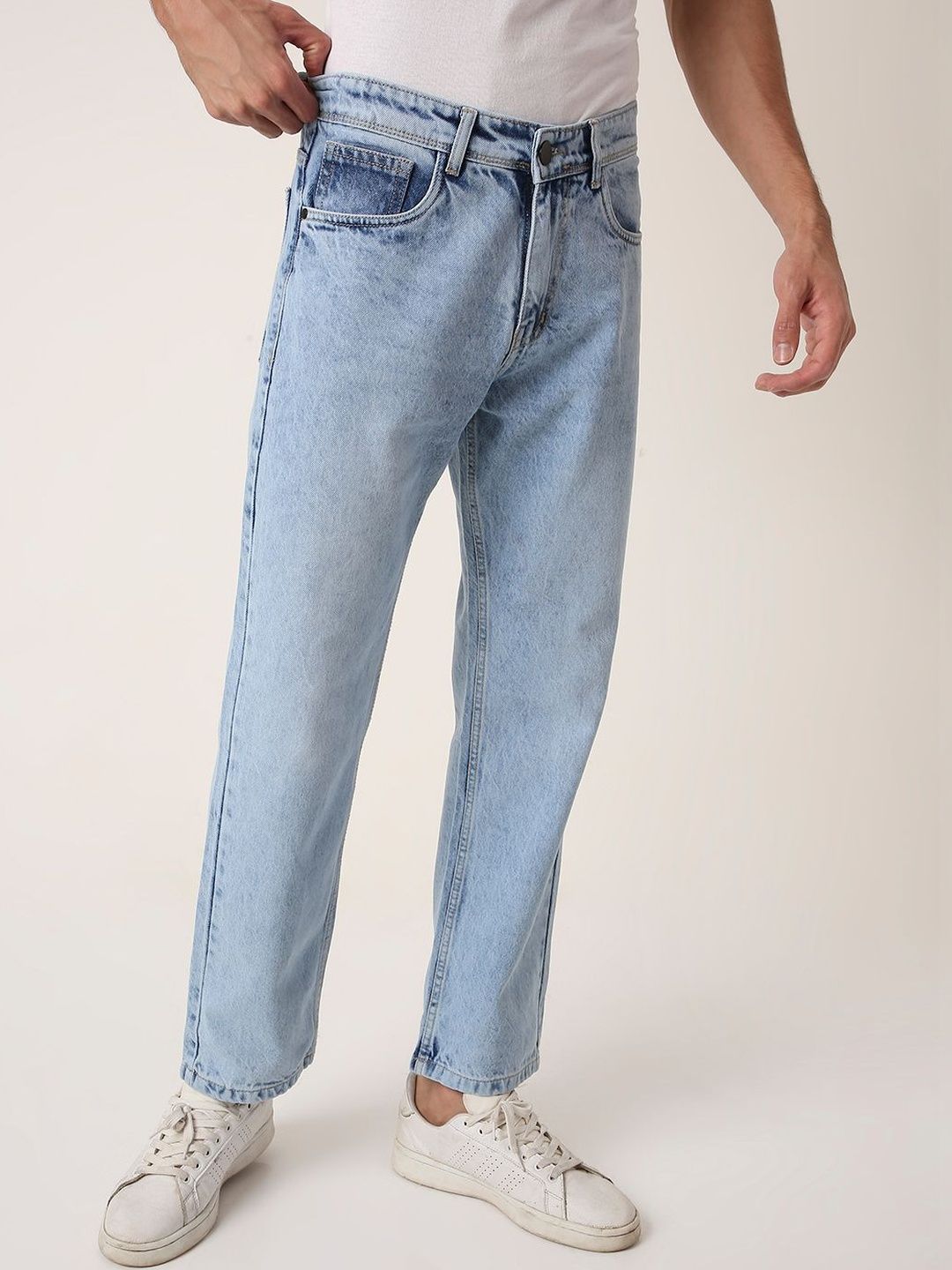 Blnk Men Relaxed Fit Mid-Rise Light Fade Jeans