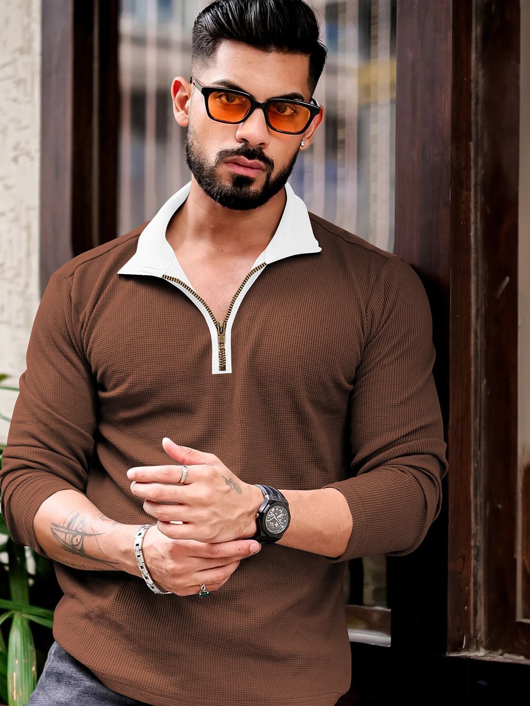 HAPPY KHAJANA Men Polo Collar T-shirt