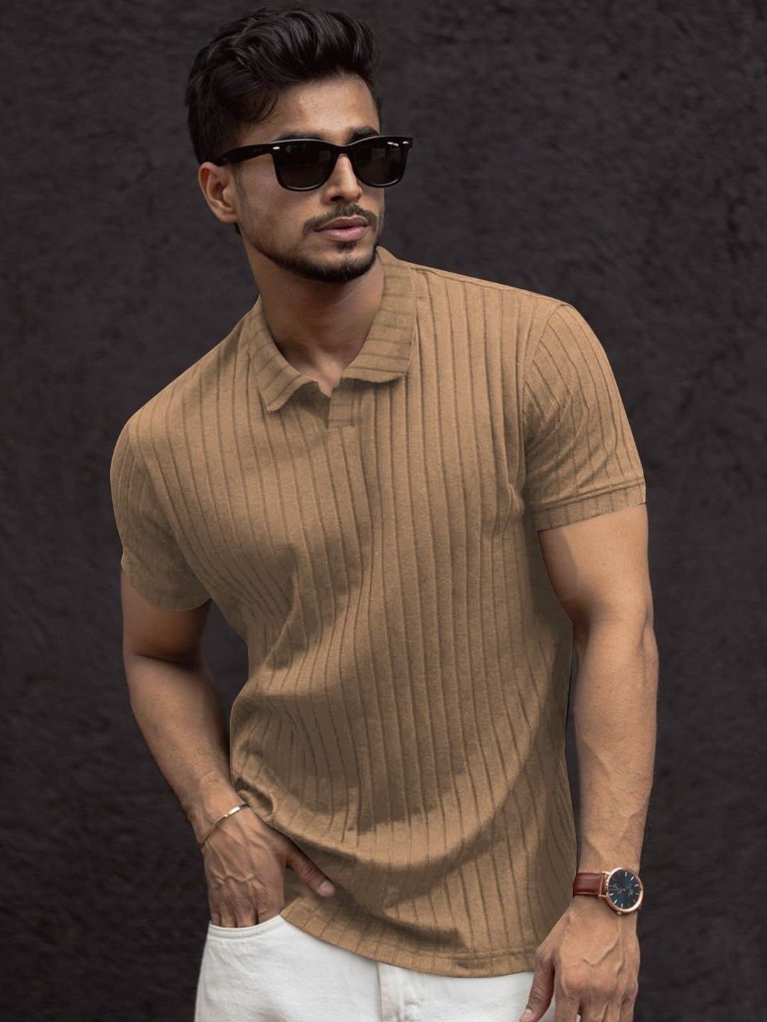 HAPPY KHAJANA Men Polo Collar T-shirt