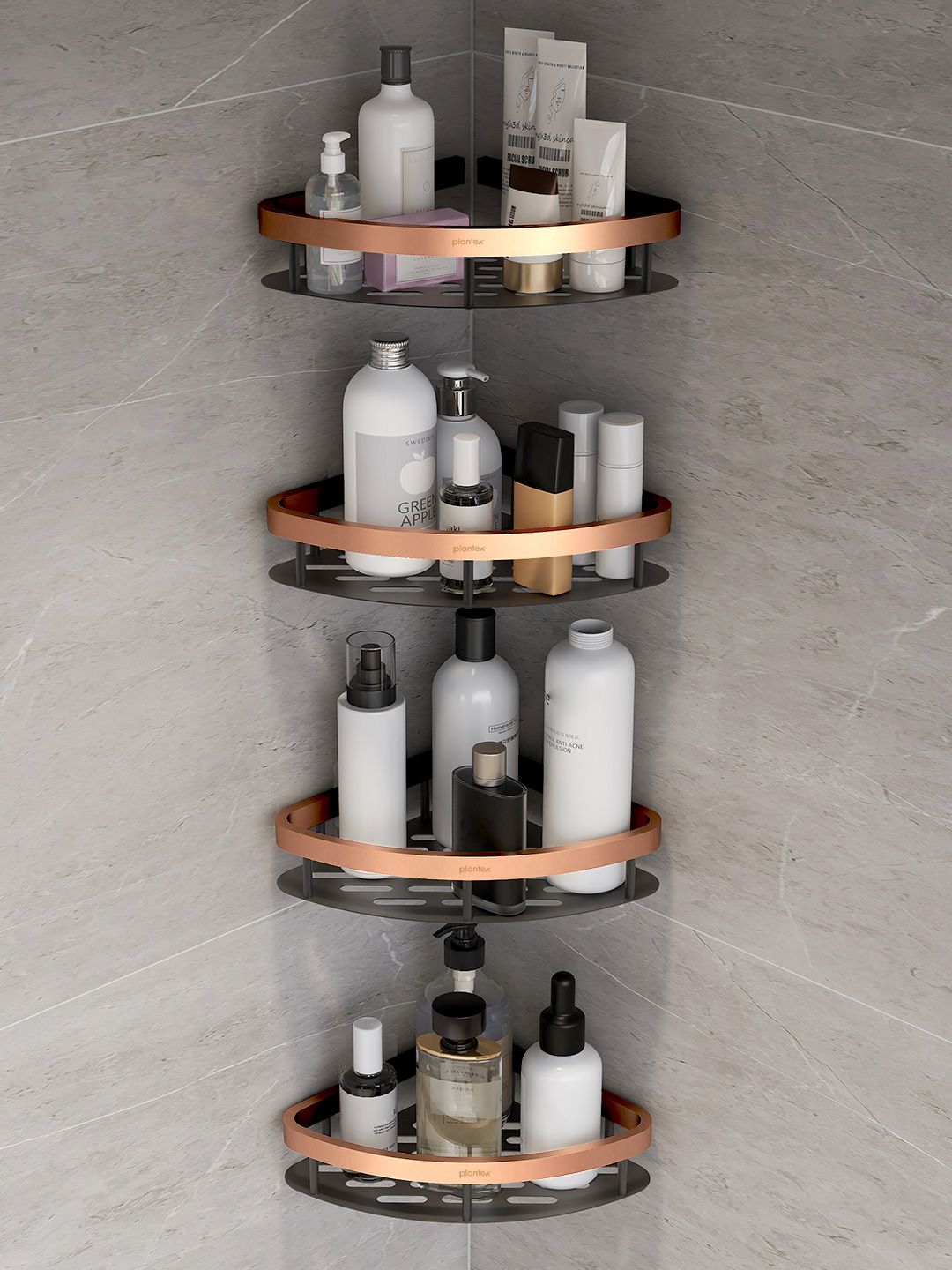 Plantex Black Stainless Steel Contemporary Bathroom Caddy