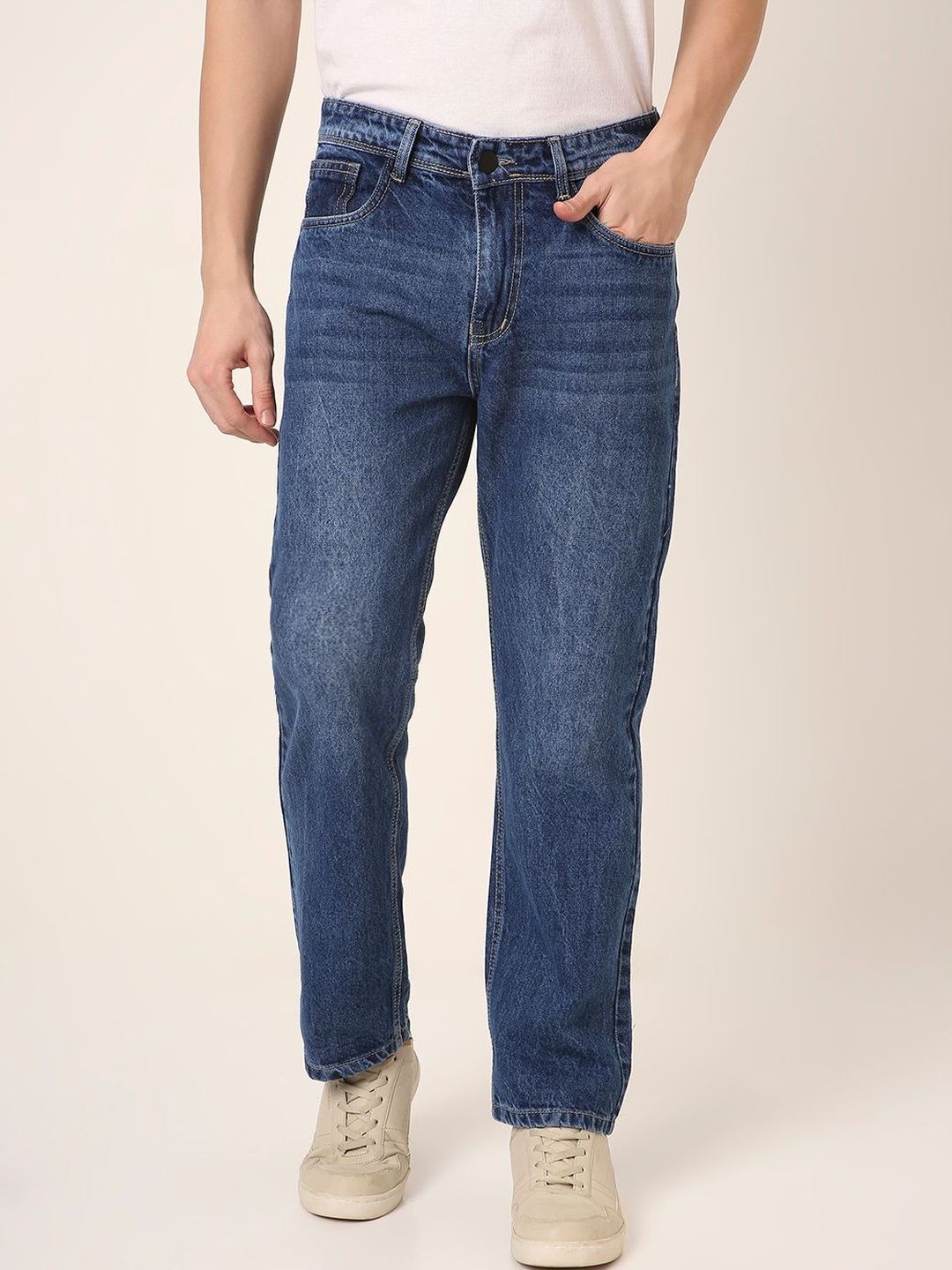 Blnk Men Relaxed Fit Mid-Rise Light Fade Jeans