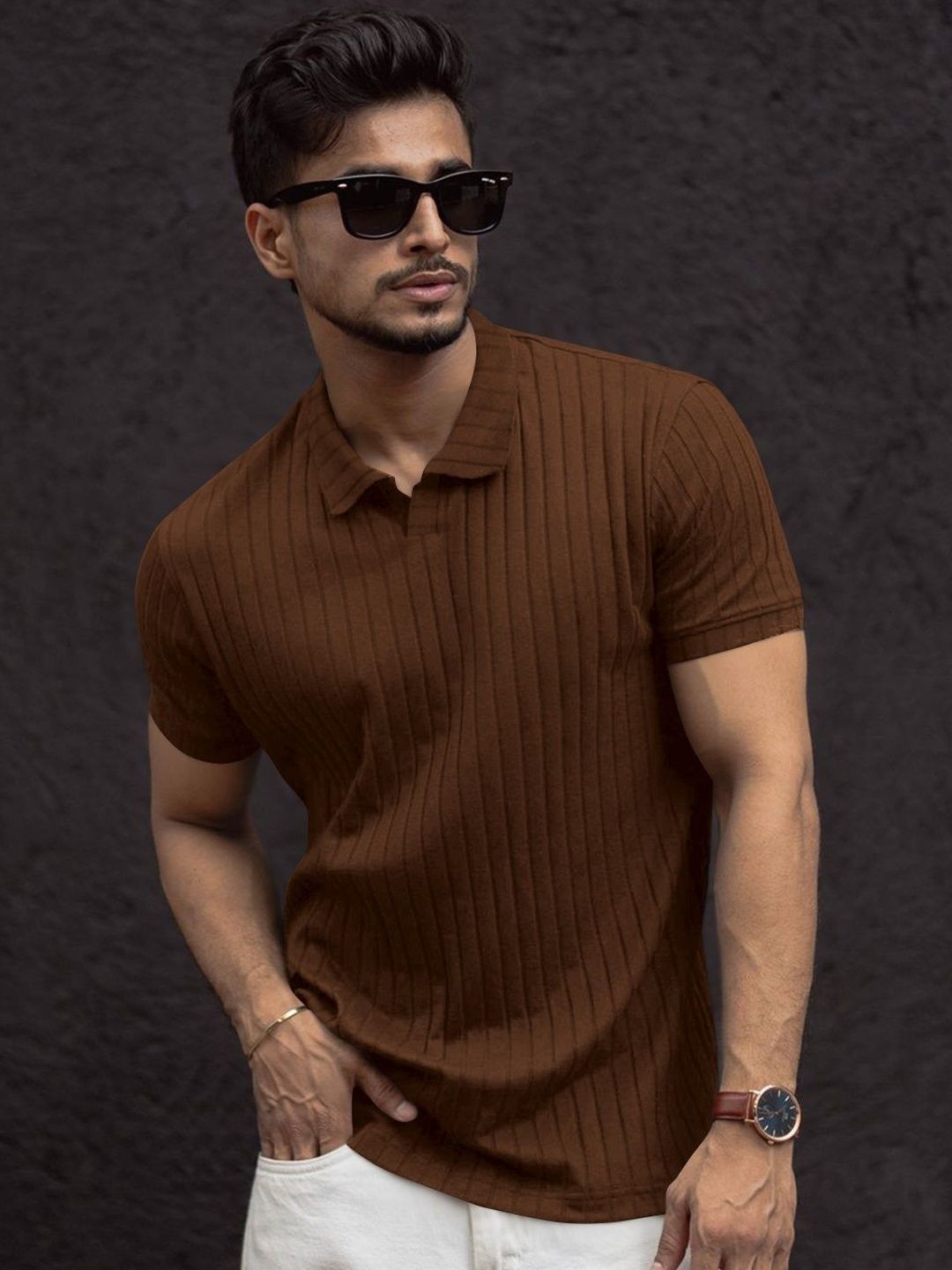 HAPPY KHAJANA Men Polo Collar T-shirt
