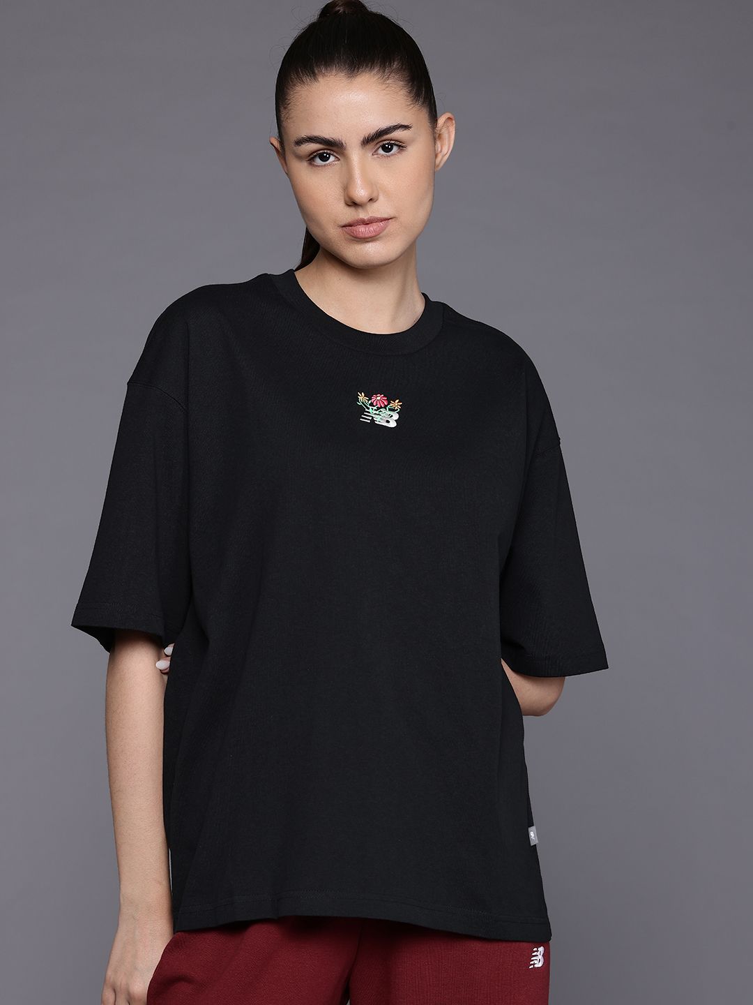 New Balance Drop-Shoulder Sleeves Pure Cotton T-shirt