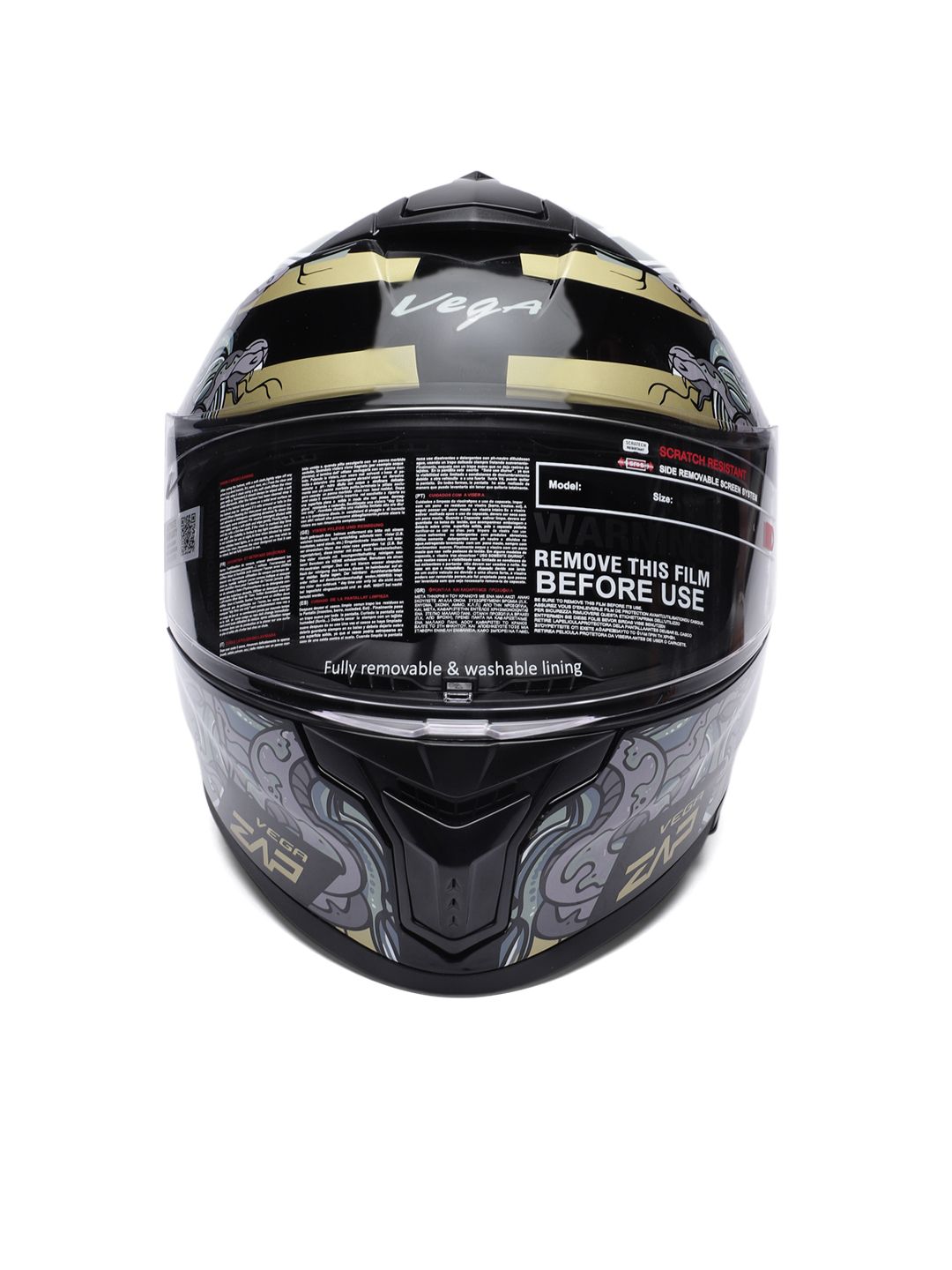Buy VEGA Zap DV Medusa ISI and DOT Certified Full Face Helmet
