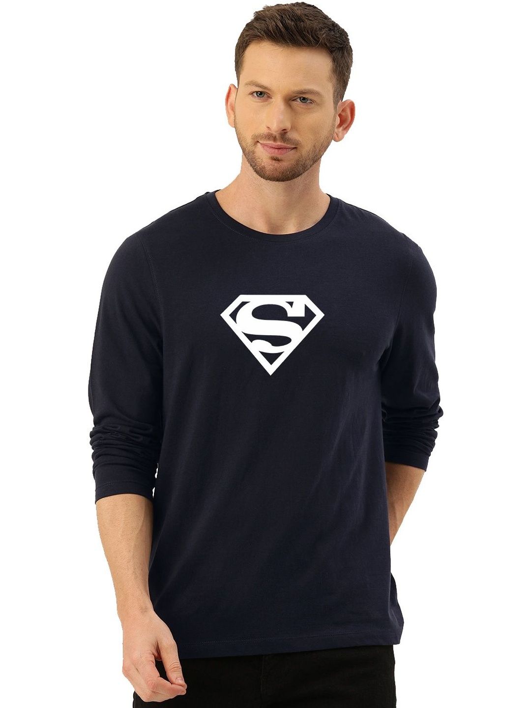 RuledBySun Men Superman Logo Navy T-shirt