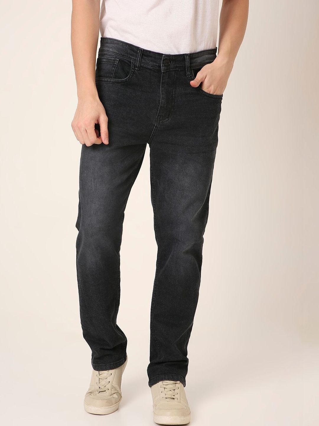 Blnk Men Straight Fit Mid-Rise Light Fade Jeans