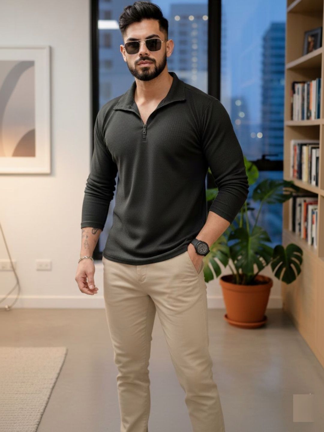 Mast & Harbour Men Polo Collar T-shirt